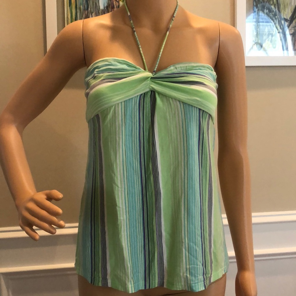 Theory striped halter top